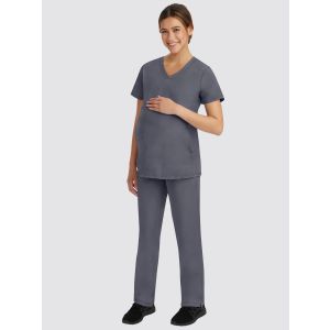 Healing Hands Works Maternity Scrub Set | Mila V-Neck Tunic & Rose Trousers