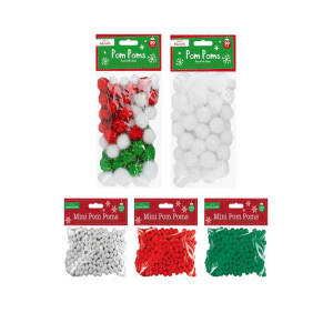 Red Green White Pom Poms