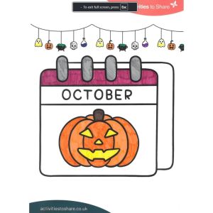 Halloween Calendar Colouring