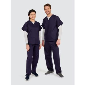 1st Choice Unisex Medical Scrub Set Bundle | 3x V-Neck Tunic & 2x Drawstring Trousers