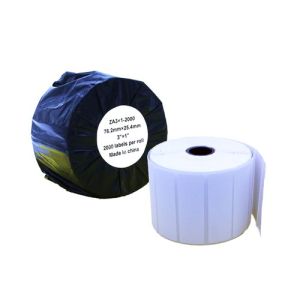 Compatible Zebra 76.2mm x 25.4mm White Address Paper Label Roll - 2000 Labels (ZA3X1-2000) 25mm Core