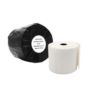 Compatible Zebra 101.6mm x 152.4mm White Large Shipping Paper Label Roll - 500 Labels (ZA4X6-500) 25mm Core