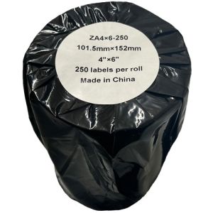 Compatible Zebra 101.6mm x 152.4mm White Large Shipping Paper Label Roll - 250 Labels (ZA4X6-250) 25mm Core