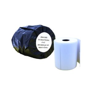 Compatible Zebra 101.6mm x 76.2mm White Shipping Paper Label Roll - 500 Labels (ZA4X3-500) 25mm Core