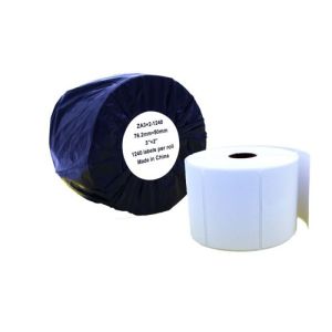 Compatible Zebra 76.2mm x 50.8mm White Label Roll - 1240 Labels (ZA3x2-1240) 25mm Core