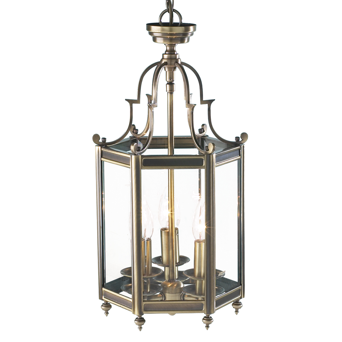 antique brass hall lantern